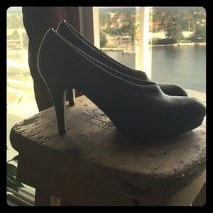 Adrienne Vitadini platform bootie pumps.